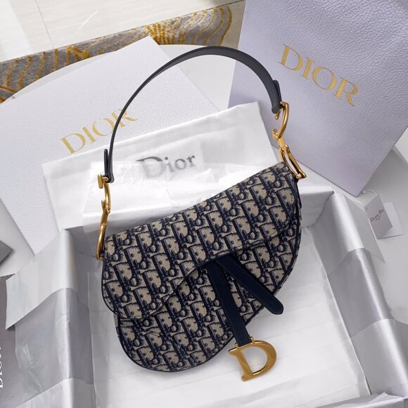 Dior Mini Saddle Bag with Strap - Picture 1 of 8